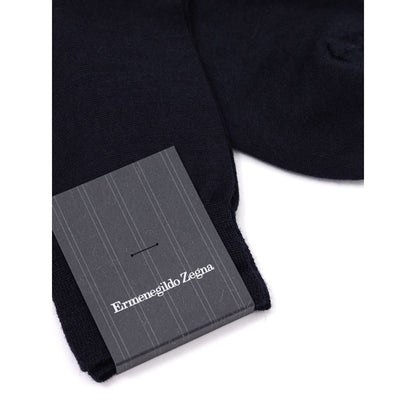 ZEGNA Navy Blue Wool Sock 3-Pack