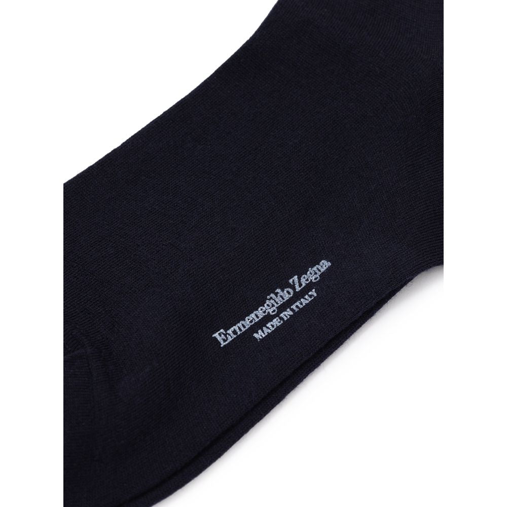 ZEGNA Navy Blue Wool Sock 3-Pack