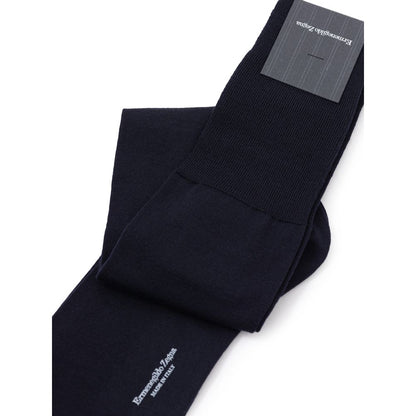 ZEGNA Blue Wool Sock - 2-Pack Men’s Navy Blue Socks