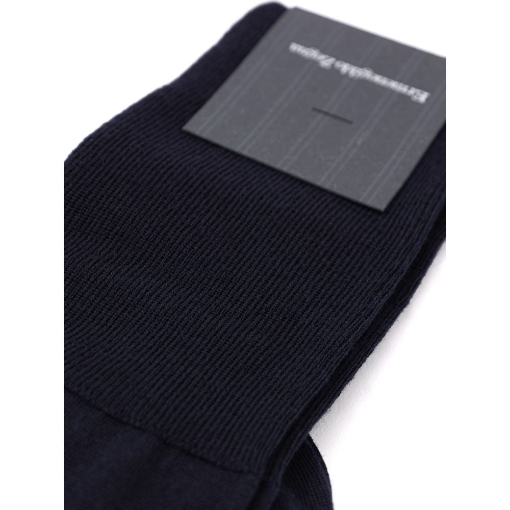 ZEGNA Blue Wool Sock - 2-Pack Men’s Navy Blue Socks
