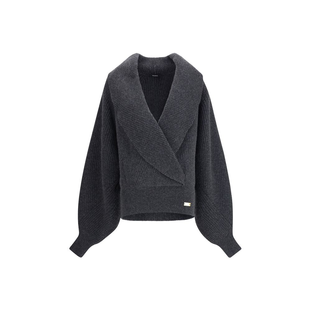 Balmain Oversized Wrap-Effect Sweater