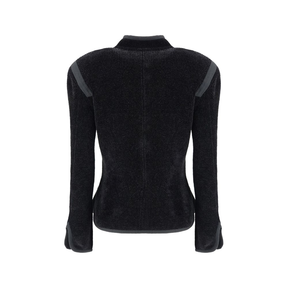 Giorgio Armani Silk Blazer with Decorative Metal Shank Buttons