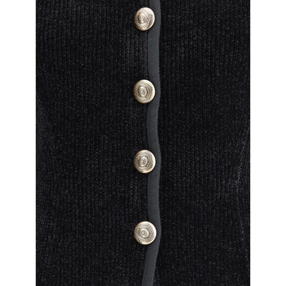 Giorgio Armani Silk Blazer with Decorative Metal Shank Buttons