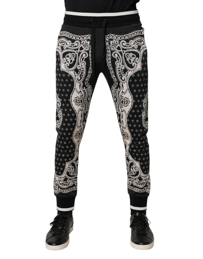 Dolce & Gabbana Black Cotton Bandana Jogger Sweatpants