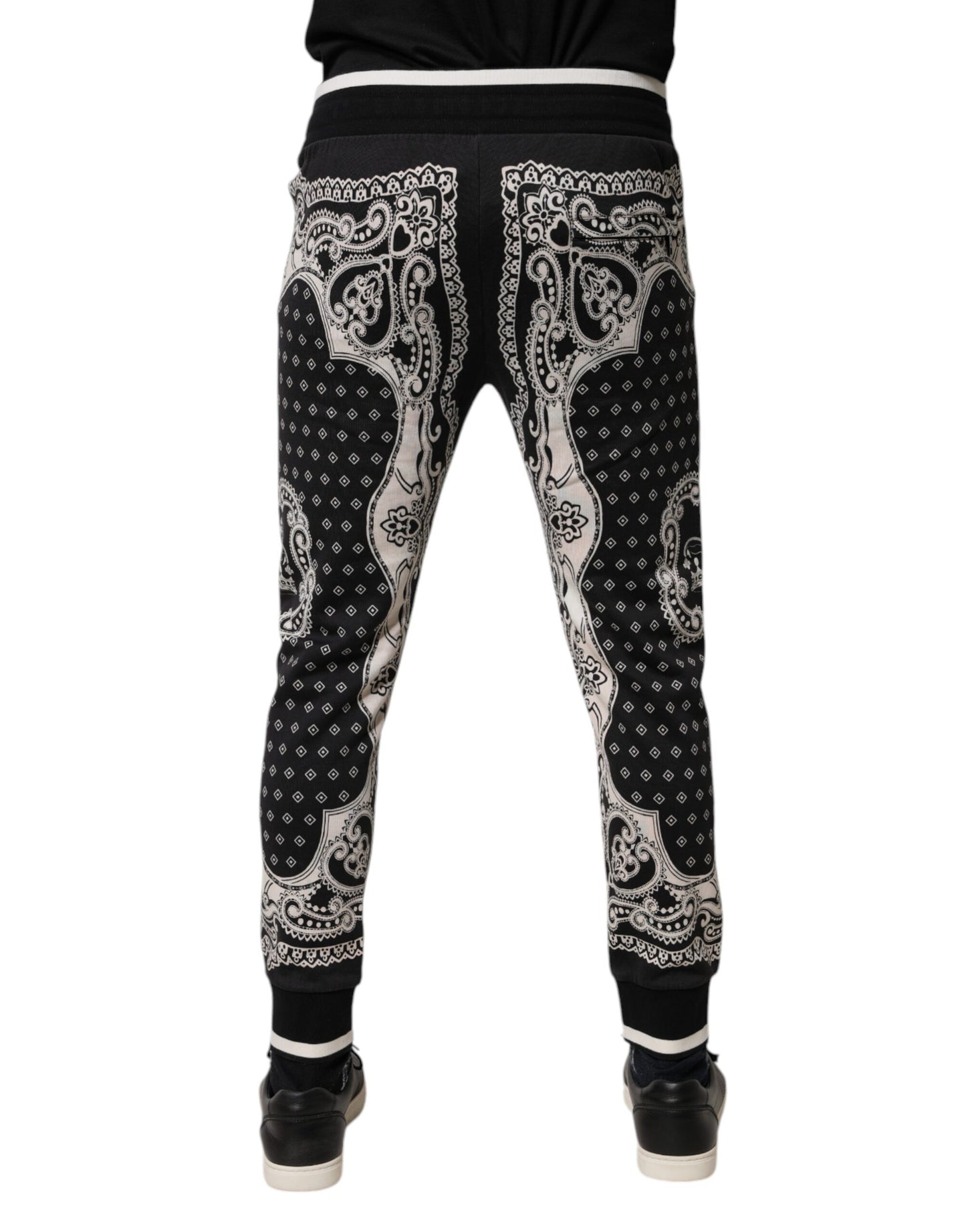 Dolce & Gabbana Black Cotton Bandana Jogger Sweatpants
