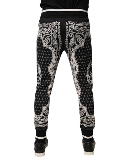 Dolce & Gabbana Black Cotton Bandana Jogger Sweatpants