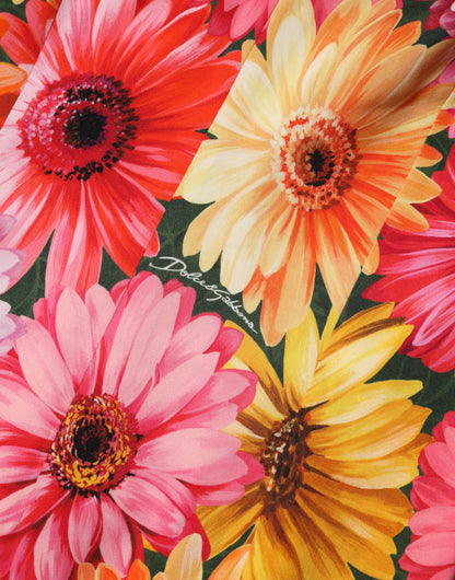 Dolce & Gabbana Multicolor Floral Print Silk Sheath Midi Dress