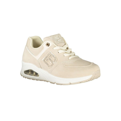 Laura Biagiotti Beige Polyester Sneakers for Effortless Style