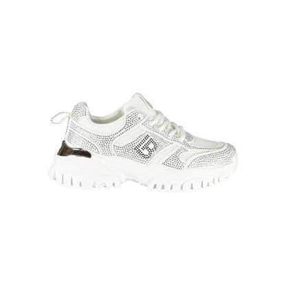 Laura Biagiotti White Polyester Sneaker - Stylish Athletic Elegance