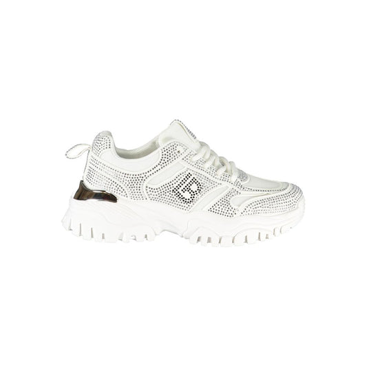 Laura Biagiotti White Polyester Sneaker - Stylish Athletic Elegance