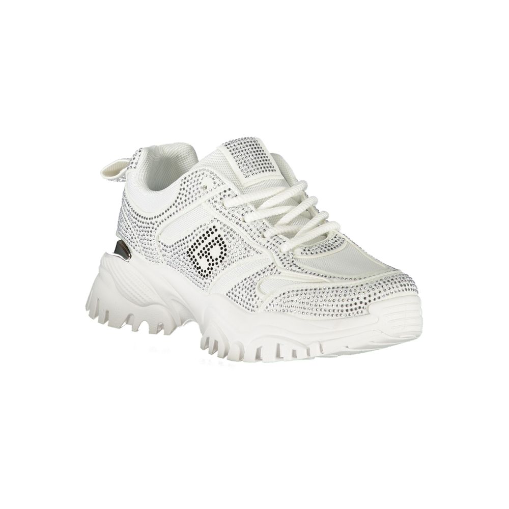 Laura Biagiotti White Polyester Sneaker - Stylish Athletic Elegance