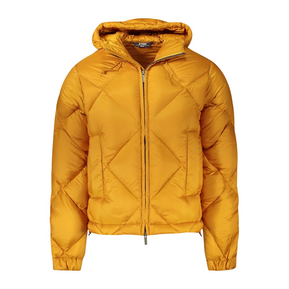 K-WAY Yellow Polyester Long Sleeve Jacket with Hood