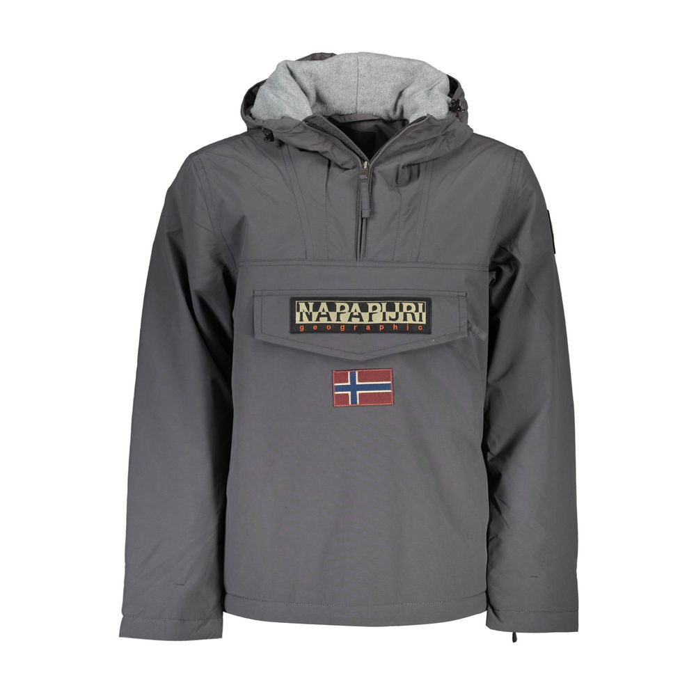 Napapijri Gray Polyamide Long-Sleeved Rainforest Jacket