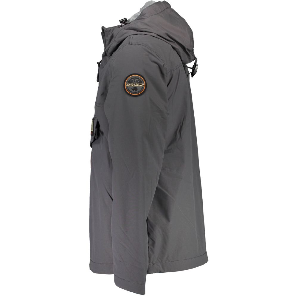 Napapijri Gray Polyamide Long-Sleeved Rainforest Jacket