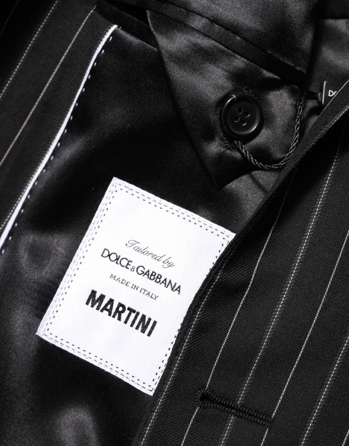 Dolce & Gabbana Black Stripes MARTINI 1 Button Suit Blazer
