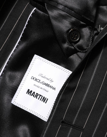 Dolce & Gabbana Black Stripes MARTINI 1 Button Suit Blazer