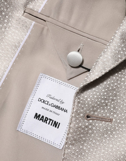 Dolce & Gabbana Beige MARTINI Double-Breasted Suit Blazer