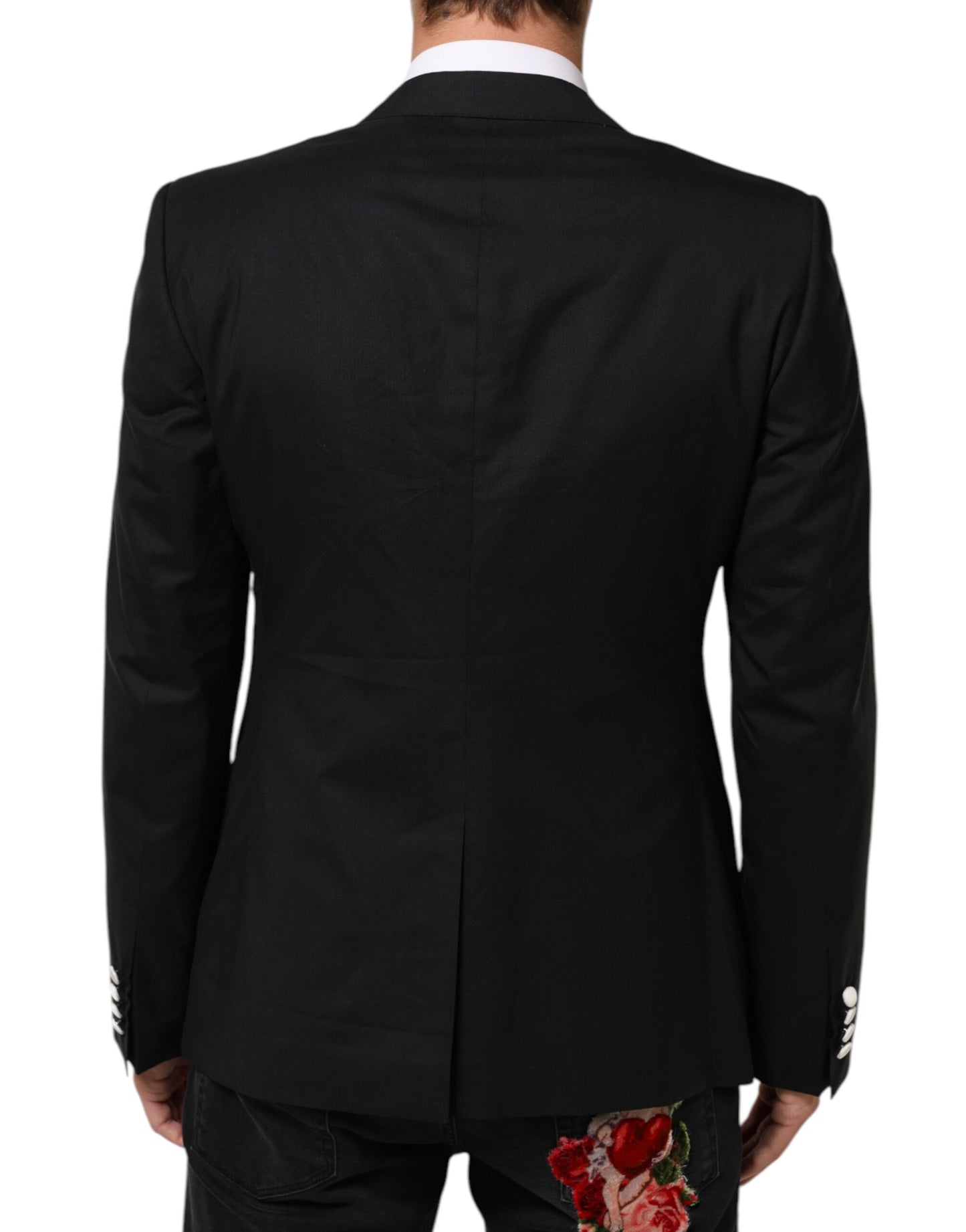 Dolce & Gabbana Black White MARTINI 1 Button Men Suit Blazer