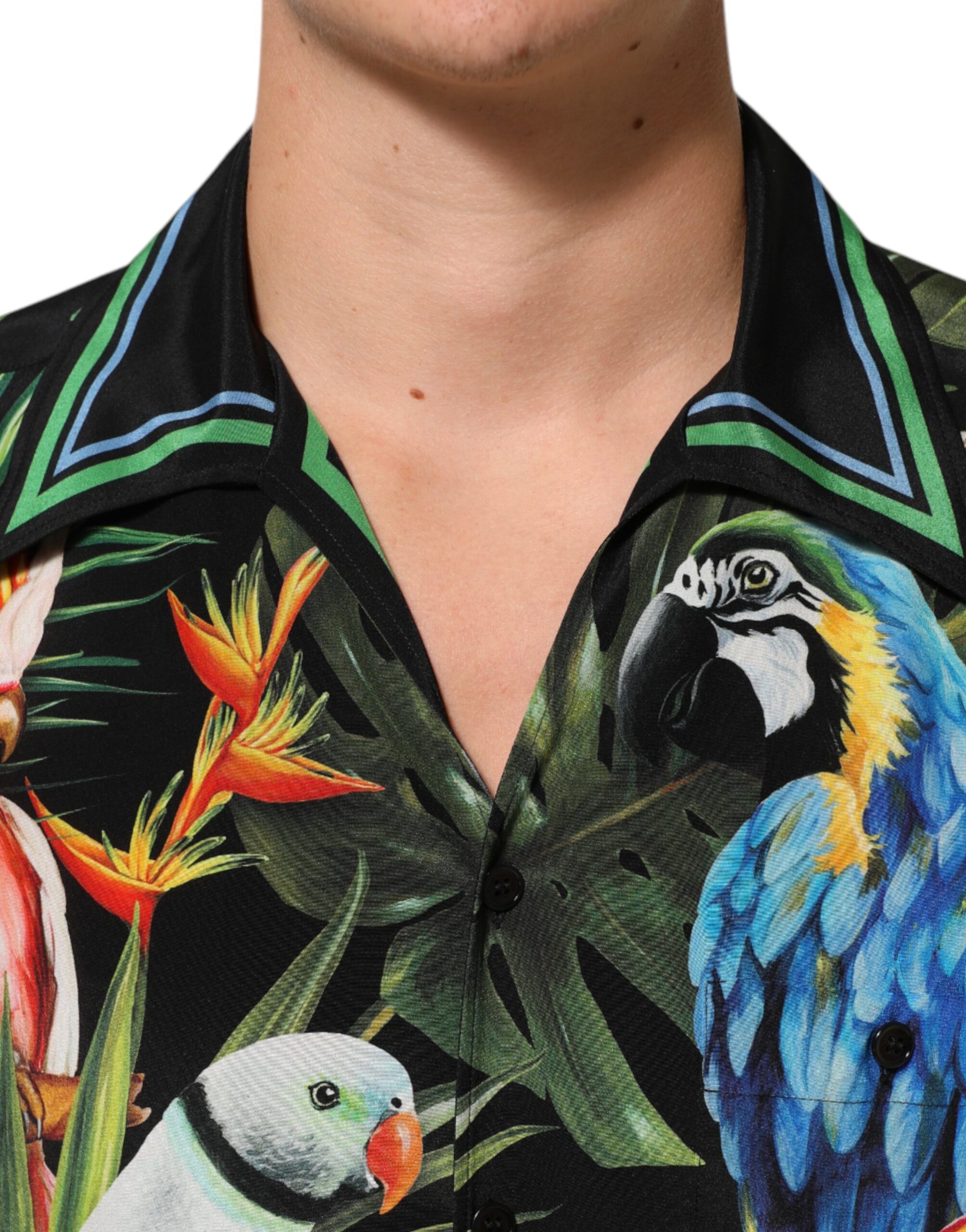 Dolce & Gabbana Multicolor Parrot Print Lounge Casual Shirt