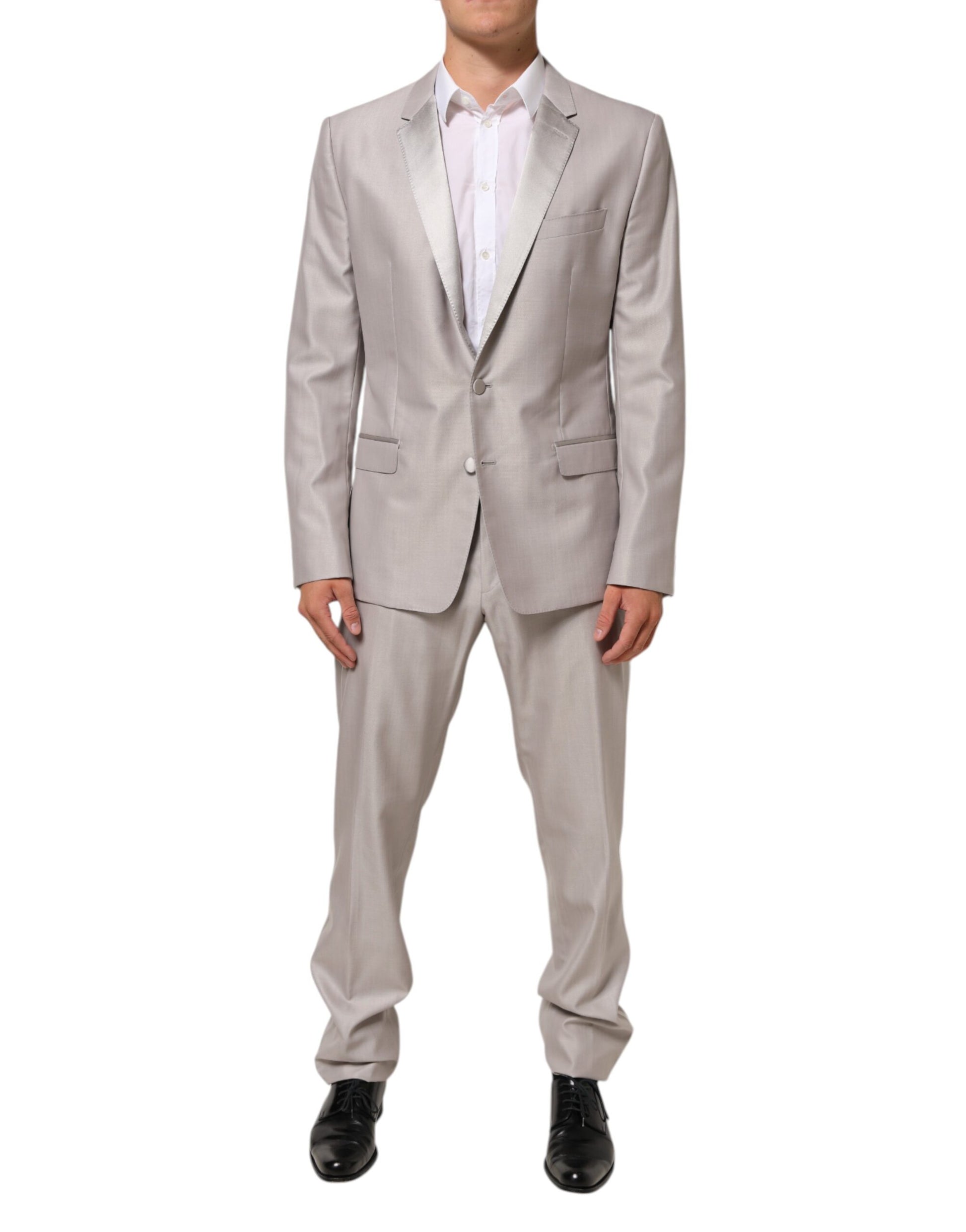Dolce & Gabbana Light Gray Wool MARTINI Formal Suit