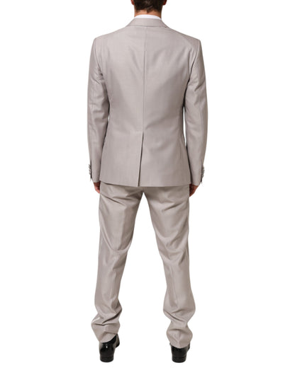 Dolce & Gabbana Light Gray Wool MARTINI Formal Suit