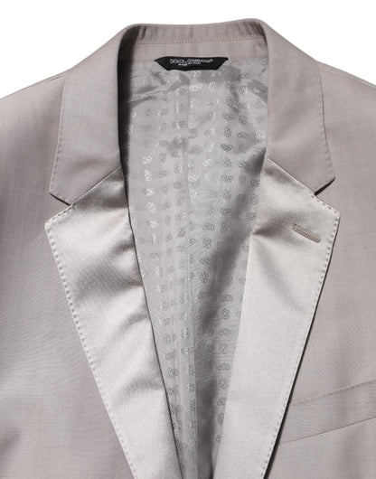 Dolce & Gabbana Light Gray Wool MARTINI Formal Suit