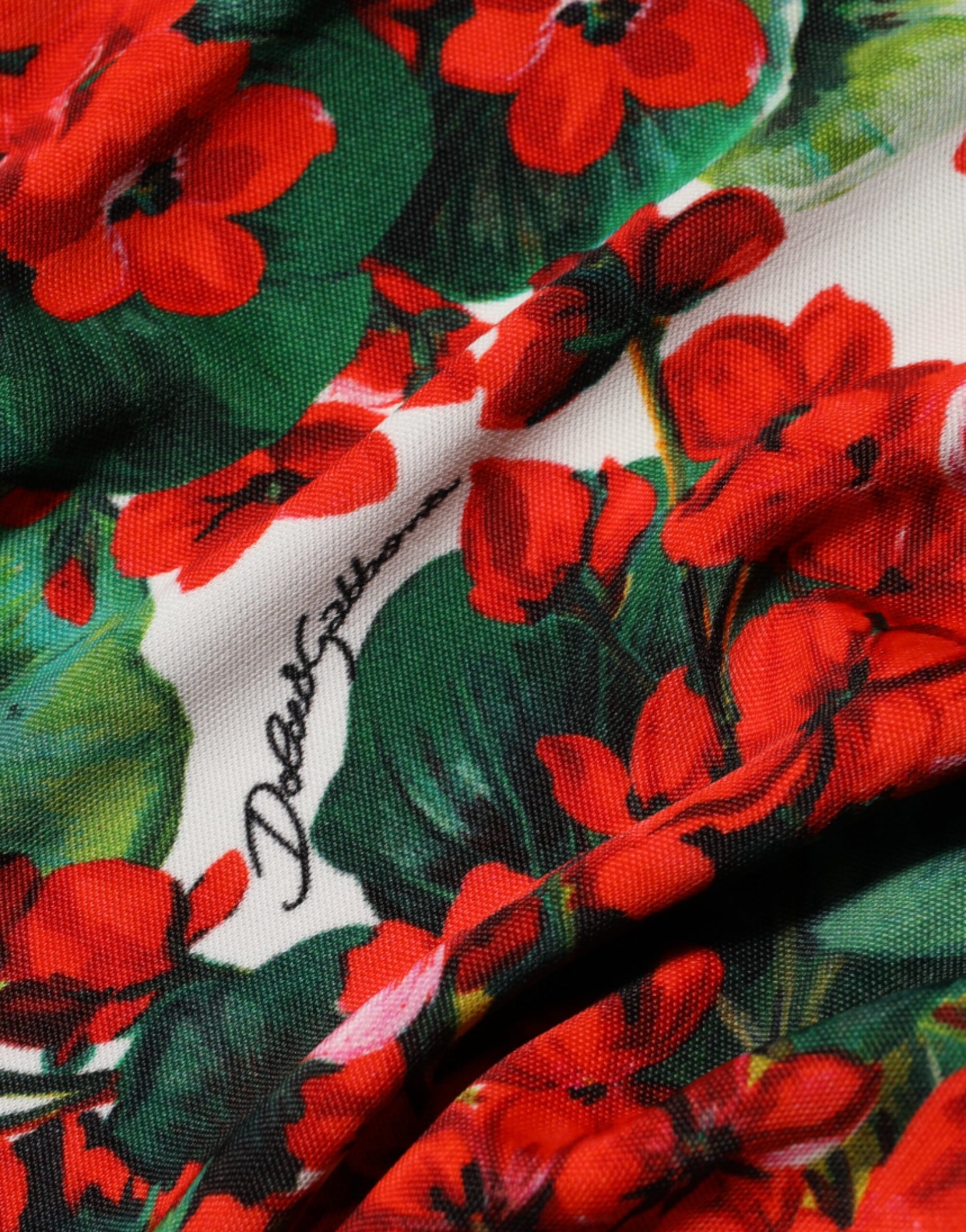 Dolce & Gabbana Multicolor Floral Short Portofino Dress