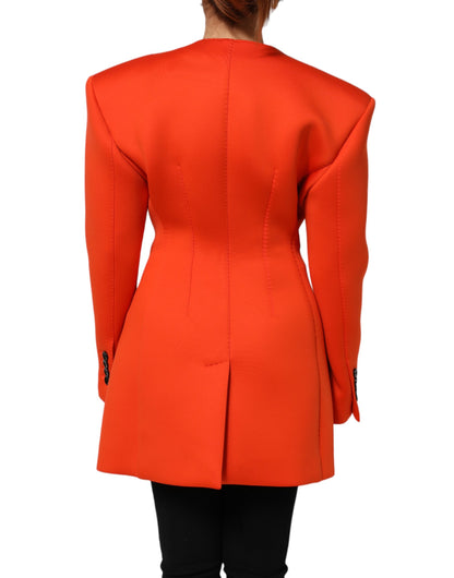 Dolce & Gabbana Red Buttoned Down Women Trench Coat Jacket
