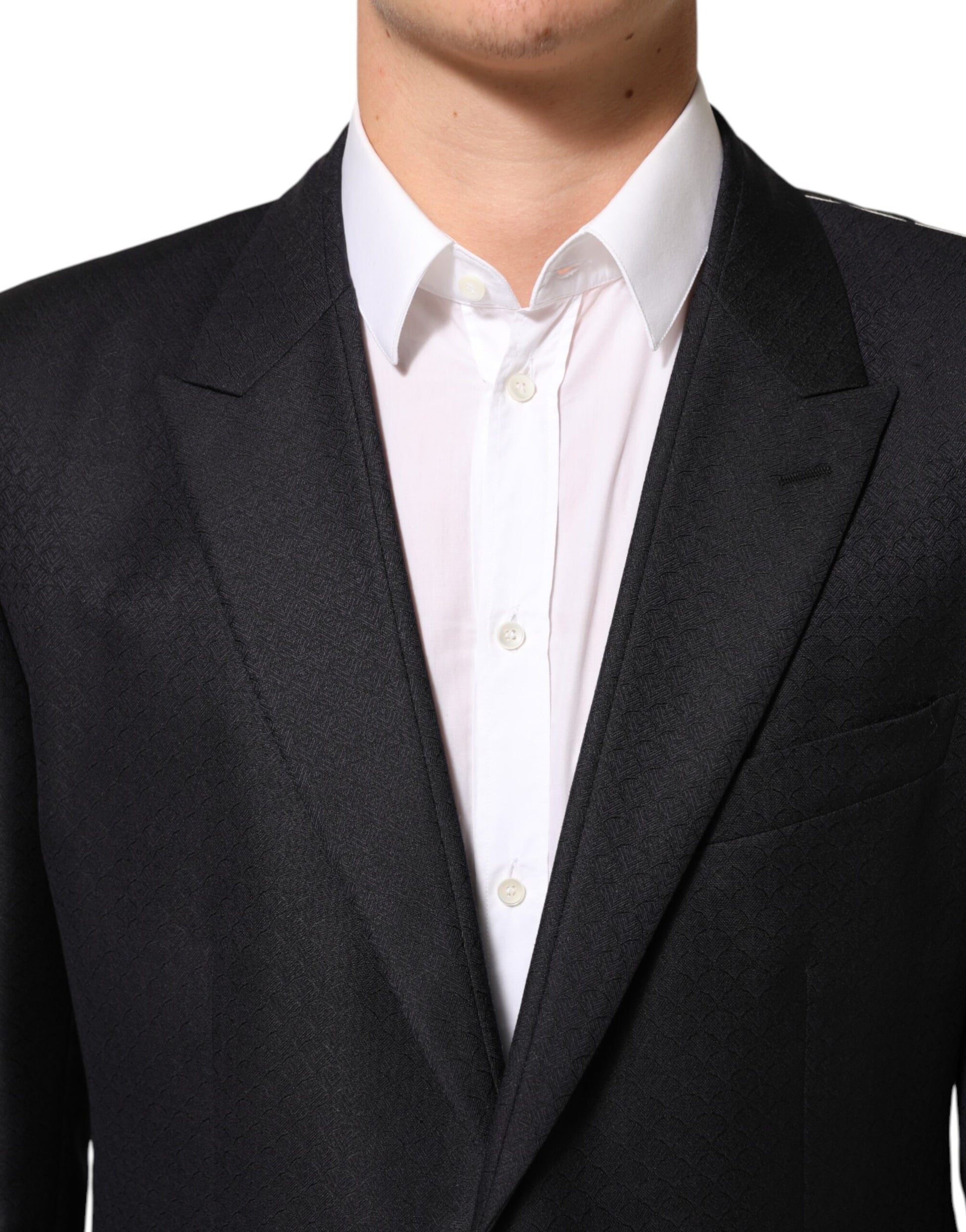 Dolce & Gabbana Black Wool 2 Buttons Suit Jacket for Men