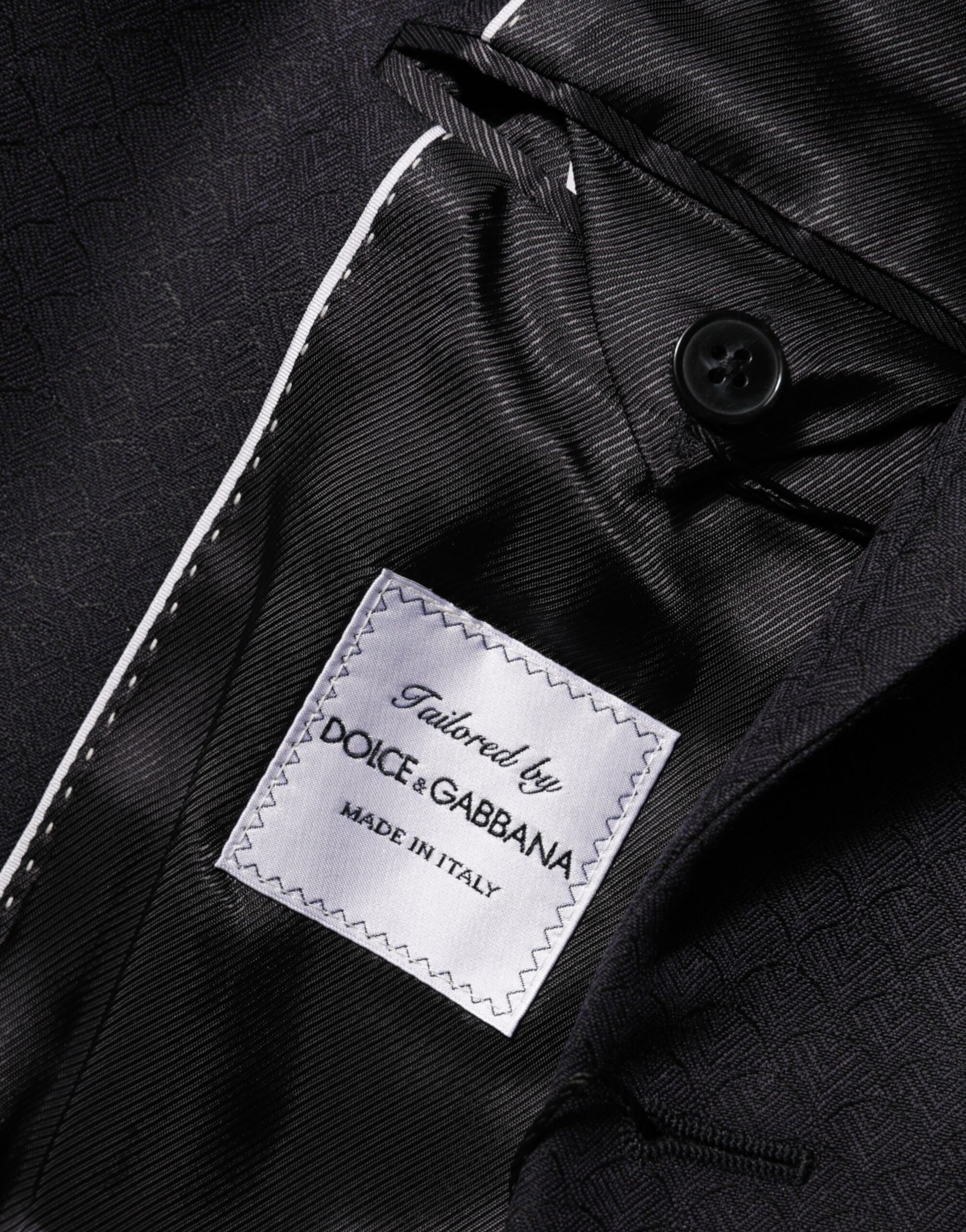 Dolce & Gabbana Black Wool 2 Buttons Suit Jacket for Men