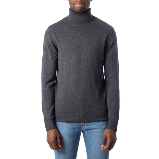 Jack Jones Gray Cotton Turtleneck Sweater