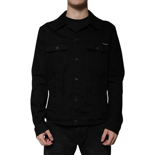 Dolce & Gabbana Black Cotton Denim Jacket - A Statement of Style
