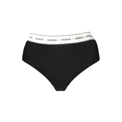 Guess Jeans Black Cotton Thong Underwear