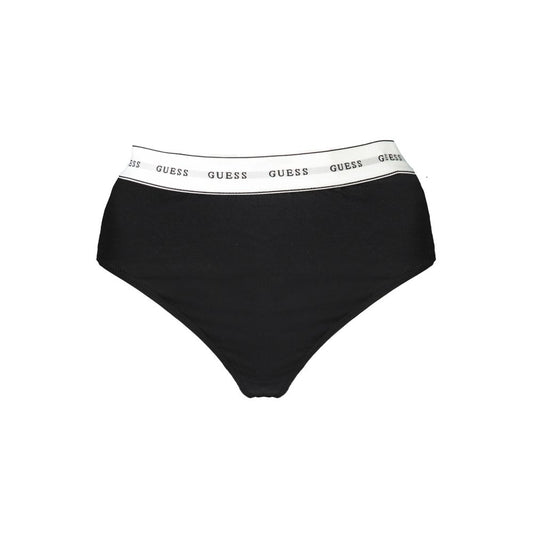 Guess Jeans Black Cotton Thong Underwear