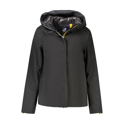 K-WAY Black Polyester Long-Sleeved Jacket with Hood