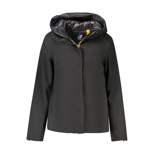 K-WAY Black Polyester Long-Sleeved Jacket with Hood