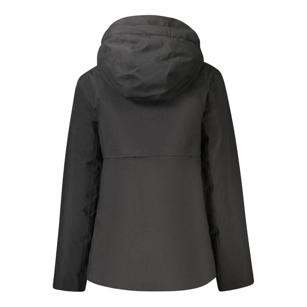 K-WAY Black Polyester Long-Sleeved Jacket with Hood