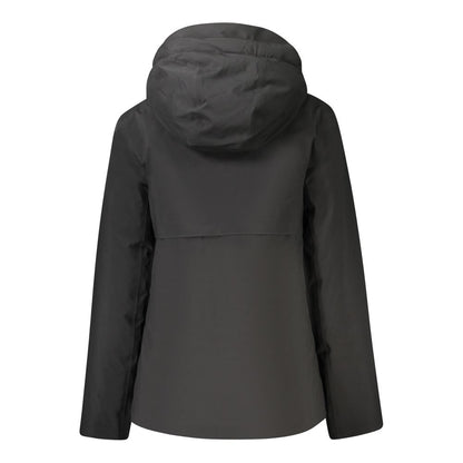 K-WAY Black Polyester Long-Sleeved Jacket with Hood