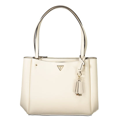 Guess Jeans White Talent Bag – Faux Leather, Versatile and Chic Design