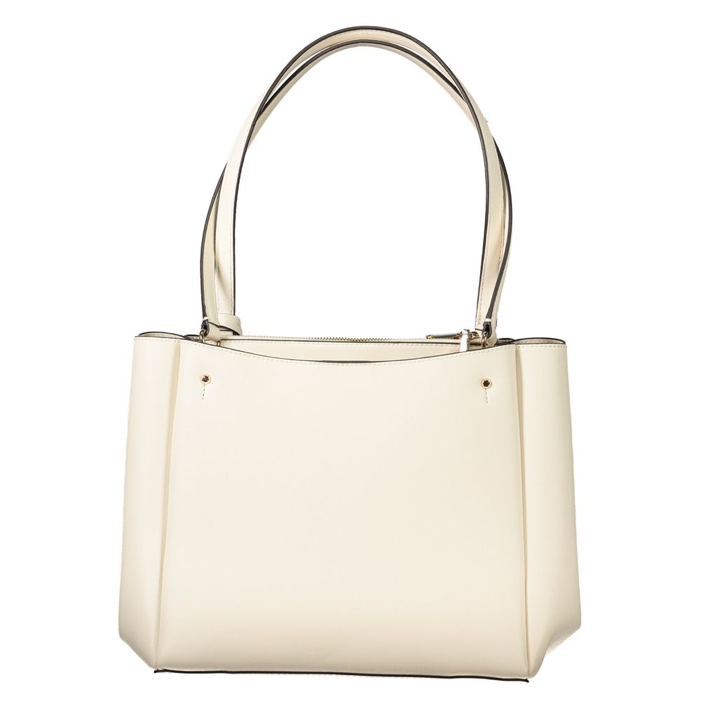 Guess Jeans White Talent Bag – Faux Leather, Versatile and Chic Design