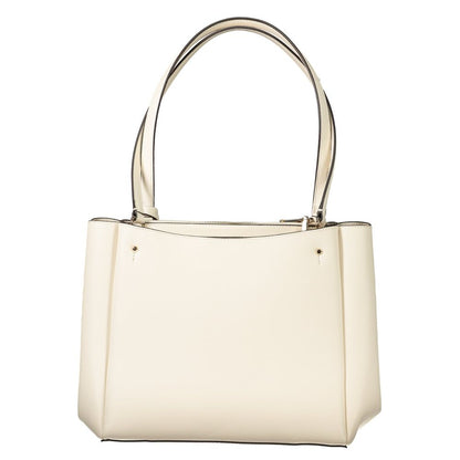 Guess Jeans White Talent Bag – Faux Leather, Versatile and Chic Design