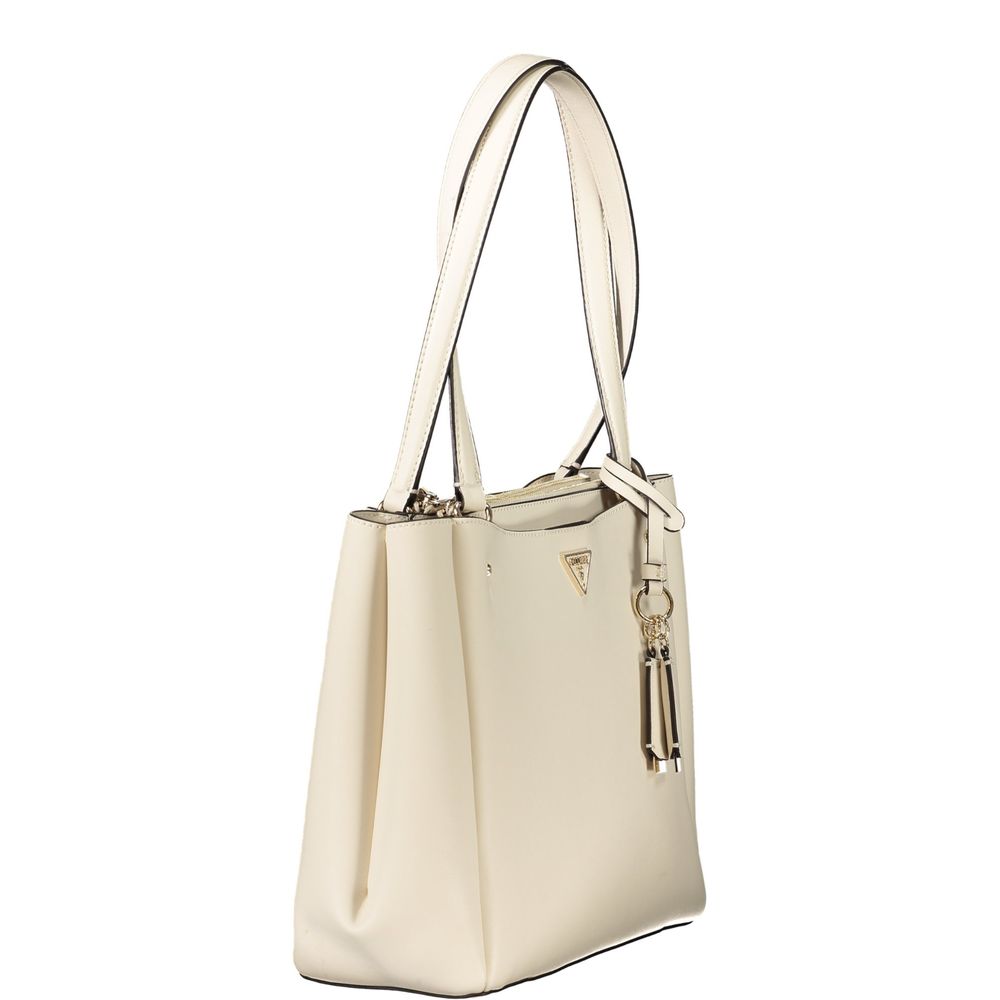 Guess Jeans White Talent Bag – Faux Leather, Versatile and Chic Design