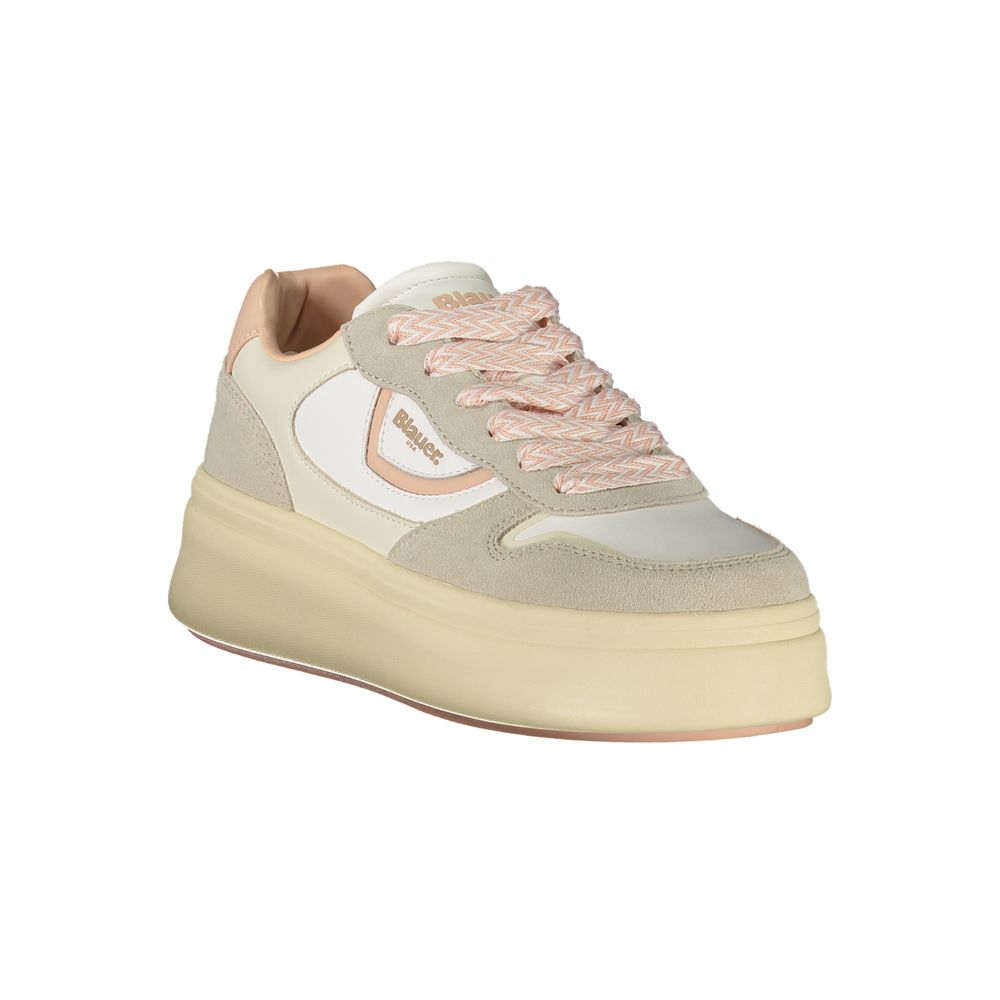 Blauer White Polyester Sneaker - Stylish Comfort for Active Lifestyles