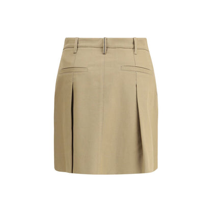 Brunello Cucinelli Pleated Cotton Short Skirt