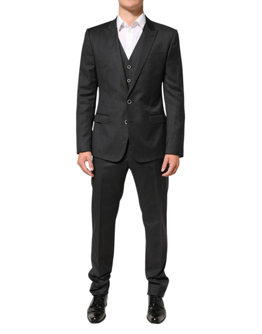 Dolce & Gabbana Black MARTINI 2 Buttons 3 Piece Suit