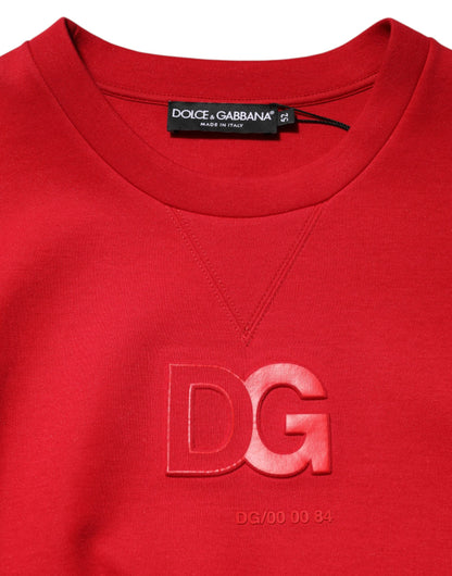 Dolce & Gabbana Red DG Logo Crew Neck Sweatshirt for Men