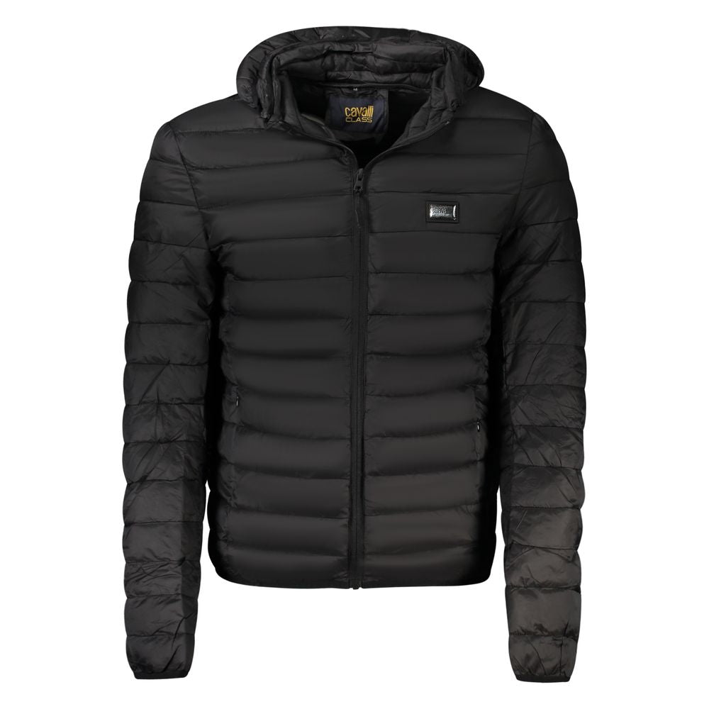 Cavalli Class Black Polyester Padded Jacket for Men