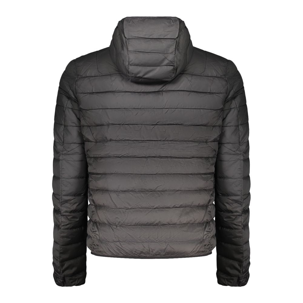 Cavalli Class Black Polyester Long-Sleeved Jacket with Hood
