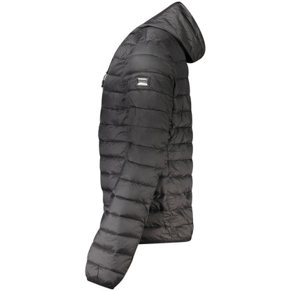 Cavalli Class Black Polyester Long-Sleeved Jacket with Hood