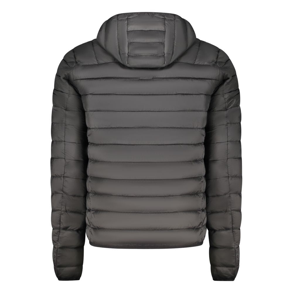 Cavalli Class Black Long-Sleeved Jacket with Removable Hood
